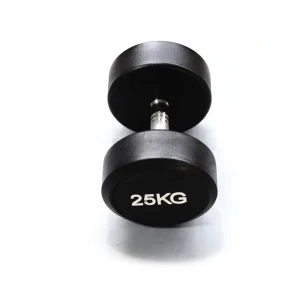 Factory Rubber-Coated Round-Head Dumbbells, Solid Cast Iron, Home Gym