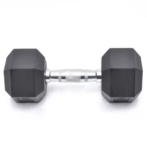 Factory Rubber Hex Dumbbell Set with Rack