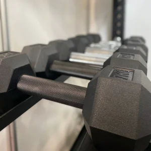 Factory Rubber Hex Straight Handle Dumbbell Pairs for Bodybuilding