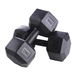 Factory Standard Gym Strength Training PVC Cement Hexagonal Dumbbells Fitness Dumbbells