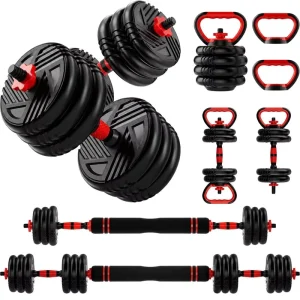 Factory Supplier Adjustable Dumbbell and Barbell Set, 10-40 kg, for Home Gym Fitness Workouts