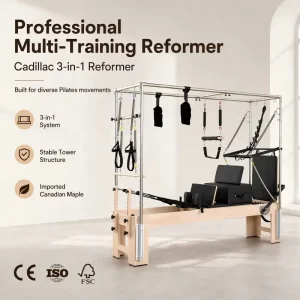 Factory Supply CE Certified Maple Wood 3-in-1 Cadillac Pilates Reformer for Professional Fitness Centers