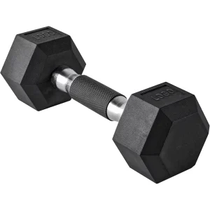 Factory Supply Hexagonal Rubber Dumbbell Set with Rubber Handle 1kg to 50kg