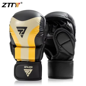 Factory Supply MMA Gloves PU Leather Half Finger Boxing Sparring Gloves Custom Logo OEM