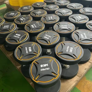Factory Supply Round Urethane Dumbbells for Gym Strength Training