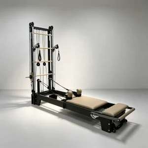 Factory Supply Solid Wood Pilates Reformer with Spiral Half Tower Support and Accessories