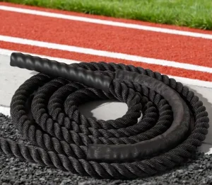 Factory price MMA Battle Rope Muscle building UFC style Red Weighted Whip Fully Sheathed Polyester 50mm Diameter Fitness