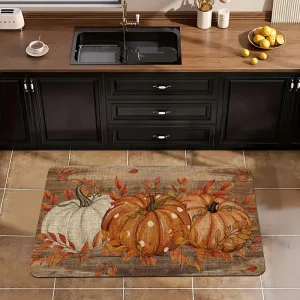 Fall Pumpkin Autumn Thanksgiving Harvest Coir Door Mat Non-Slip Outdoor Entrance Mat