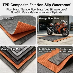 Felt Doormat with Anti-Slip Wear-Resistant TPR Backing for Entryways, Workshops, Oil Spills, and Barbecue Use