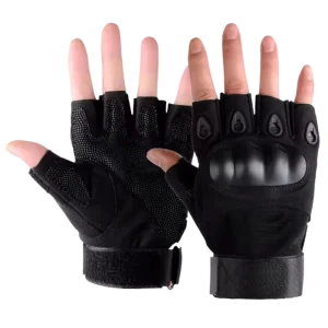 Fingerless Heavy-Duty Knuckle Motorcycle Cycling Tactical Gloves