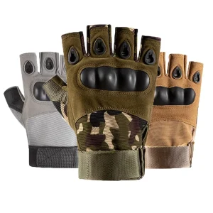 Fingerless Knuckle Gloves for Men Breathable Exercise Gloves for Weightlifting Fitness Training Hanging Safety Gloves