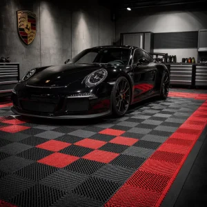 Fireproof Wear-Resistant PVC Interlocking Garage Floor Tiles for Car Wash and Mall Use