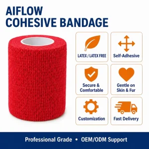 First Aid Cohesive Bandage Roll Latex Free Self Adhesive Elastic Non Woven Wrap Custom Color OEM Factory