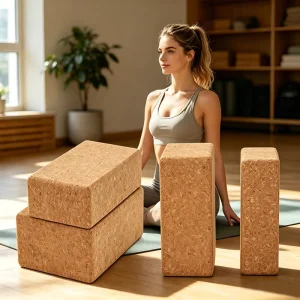 Fitness Cork Yoga Block Yoga Brick High Density Yoga Block Squat Wedge Block Customizable Logo High Quality Non Slip