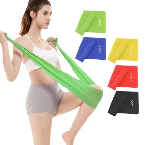 Fitness Custom Logo Tpe Stretch Flat Elastic Bands Theraband Roll Yoga Pilates Rubber Stretch Resistance Band Set