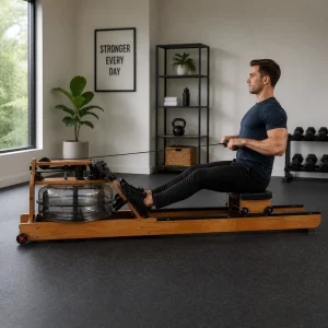 Fitness Equipment Cardio Adjustable Wooden Water Rowing Machine for Home Rower Gym Exercise