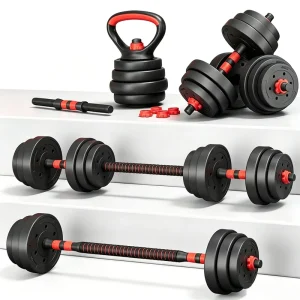 Fitness Equipment Home Gym 10kg 50kg Kettle Bell Barbell Push up Combination Set Free Weight Adjustable Dumbbell Set