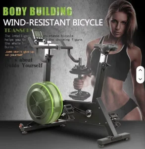 Fitness Gym Equipment Fan Bike with Button Screen for Cardio Training