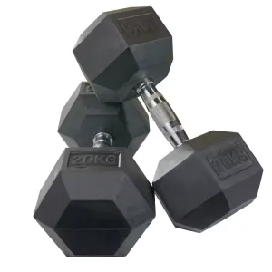 Fitness Gym Rubber Coated Dumbbell Set