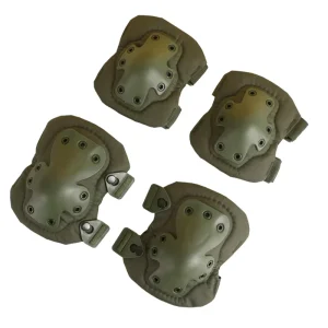 Fitness Plastic Knee & Elbow Pads Set with Non-Slip Buckle Closure Tactical Design for Rock Professional Protection