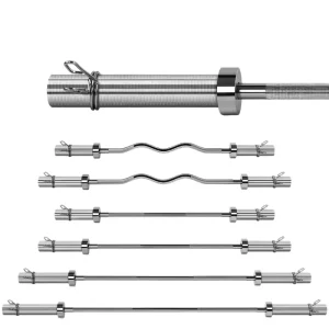Fitness Steel Three-Point Weightlifting Barbell with Bearing
