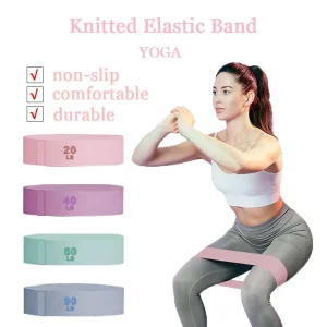 Fitness Strength Training Loop Yoga Strap Resistance Band With Polyester Fabric 20-90lbs For Stretching Exercise