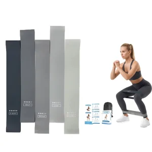 Fitness Training 5-piece Set Heavy Loop Elastic Bands for Adults Pilates Accessories Grey Gradient Sports Fitness Equipment