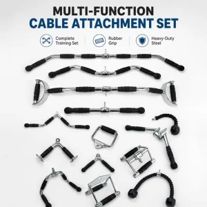 Fitness Tricep Press Down Rubber Metal Anti-Slip Cable Machine Attachment LAT Pulldown Gym Accessories Pulley System