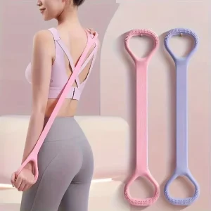 Fitness Yoga Elastic Resistance Rope with Tension Straps for Shoulder, Arm & Back Stretching
