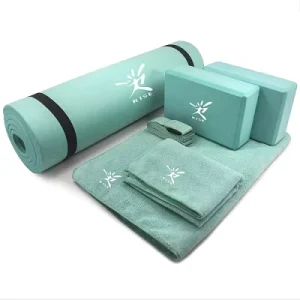 Fitness Yoga Mat Set with 1 NBR Yoga Mat, 1 Block, and 1 Towel, 6-in-1 OEM Support, 100 Sets