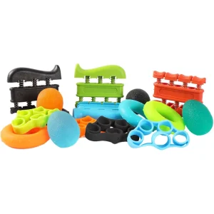 Five-Finger Exerciser Hand Grip Strength Trainer Egg-Shaped Ball Grip Ring Rehabilitation Set for Fitness