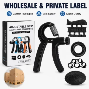 Five Piece Adjustable Hand Grip Strengthener Set Finger Exerciser Kit Forearm Training Fitness Equipment