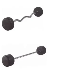 Fixed Curl Rubber Barbell and Straight Rubber Barbell