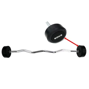 Fixed Rubber Curl Barbell
