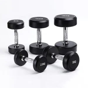 Fixed Weight Round Cast Iron Rubber Coated Dumbbell for Gym