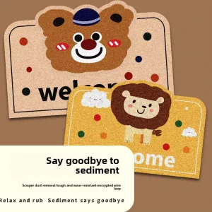 Flexible Cartoon PVC Loop-Pile Entry Mat Non-Slip Stain-Proof Easy-Clean Indoor Foyer Mat