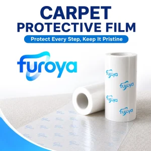 Floor Masking Film for Carpet with Self Adhesive Soft HDPE High Gloss Plain Surface Machine Grade Protective Film