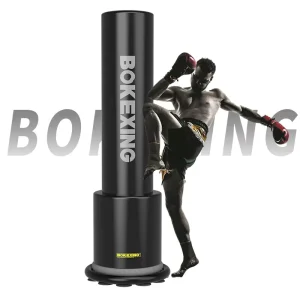 Floor-Standing PU Leather Water-Filled Pedestal Punching Bag, Sanda MMA Muay Thai Training, Home Use