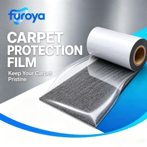 Flooring Installation Protection Film Self-Adhesive PE High-Gloss Soft Carpet Cover Roll with Logo