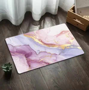 Floral Non-Slip Rubber Bath Mat 40×60/50x80cm Absorbent Washable Floor Rug