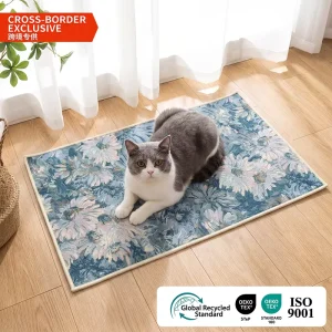 Flower Melody Doormat Washable Woven Floor Mat Rug for Kitchen Bedroom Entryway Custom Logo OEM Factory