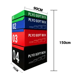 Foam Plyometric Box Set, 4-Level Adjustable