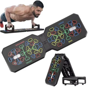 Foam Push-Up Board and Bar Portable Foldable Multi-Function 10-in-1 Strength Training Equipment with Handles