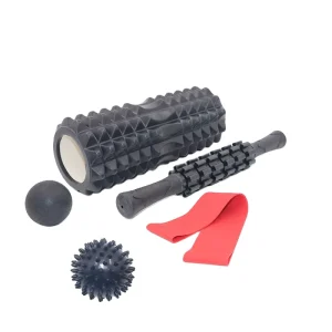 Foam Roller Set with Massage Stick, Ball and Resistance Band for Yoga and Exercise
