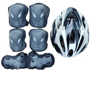 Foam Unisex Protective Gear Set with Hand, Wrist and Knee Guards and Helmet for Skateboard, Roller Skating and Winter Sports