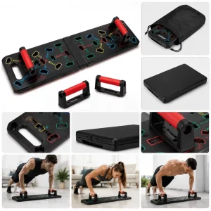 Foldable 9 in 1 Push Up Board Heavy Duty ABS Home Gym Workout Equipment for Chest Shoulder and Arm Training