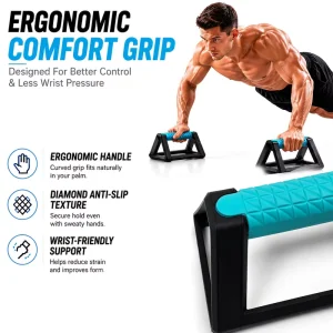 Foldable ABS & PP Heavy-Duty Push-Up Stand & Bar with Customized Color for Home Exercise