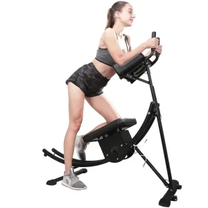 Foldable Abdominal Coaster Exercise Machine Rotatable Strength Training Equipment