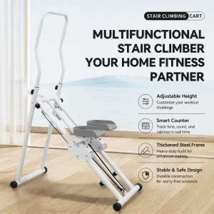 Foldable Adjustable Portable Lightweight Quiet Indoor Stair Climbing Stepper for Home Office Use