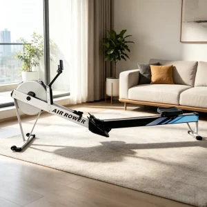 Foldable Air Resistance Fan Rower with Digital Monitor for Home and Commercial Use